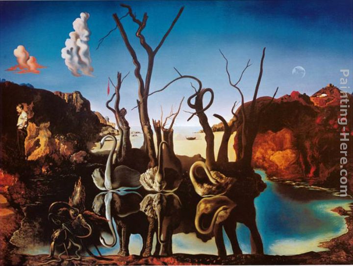 Swans Reflecting Elephants painting - Salvador Dali Swans Reflecting Elephants art painting
